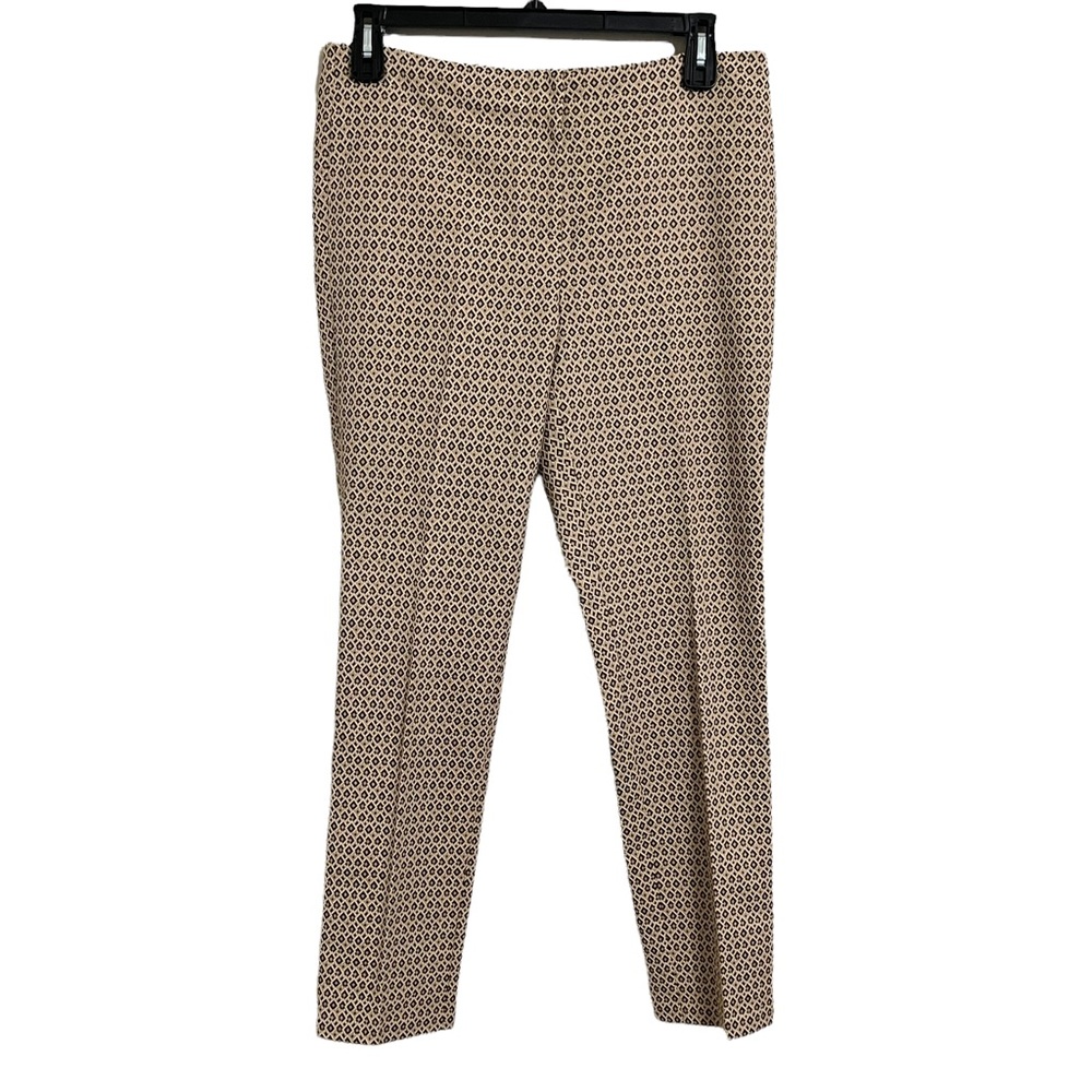 J. McLaughlin Tan and Black Patterned Straight Leg Pants